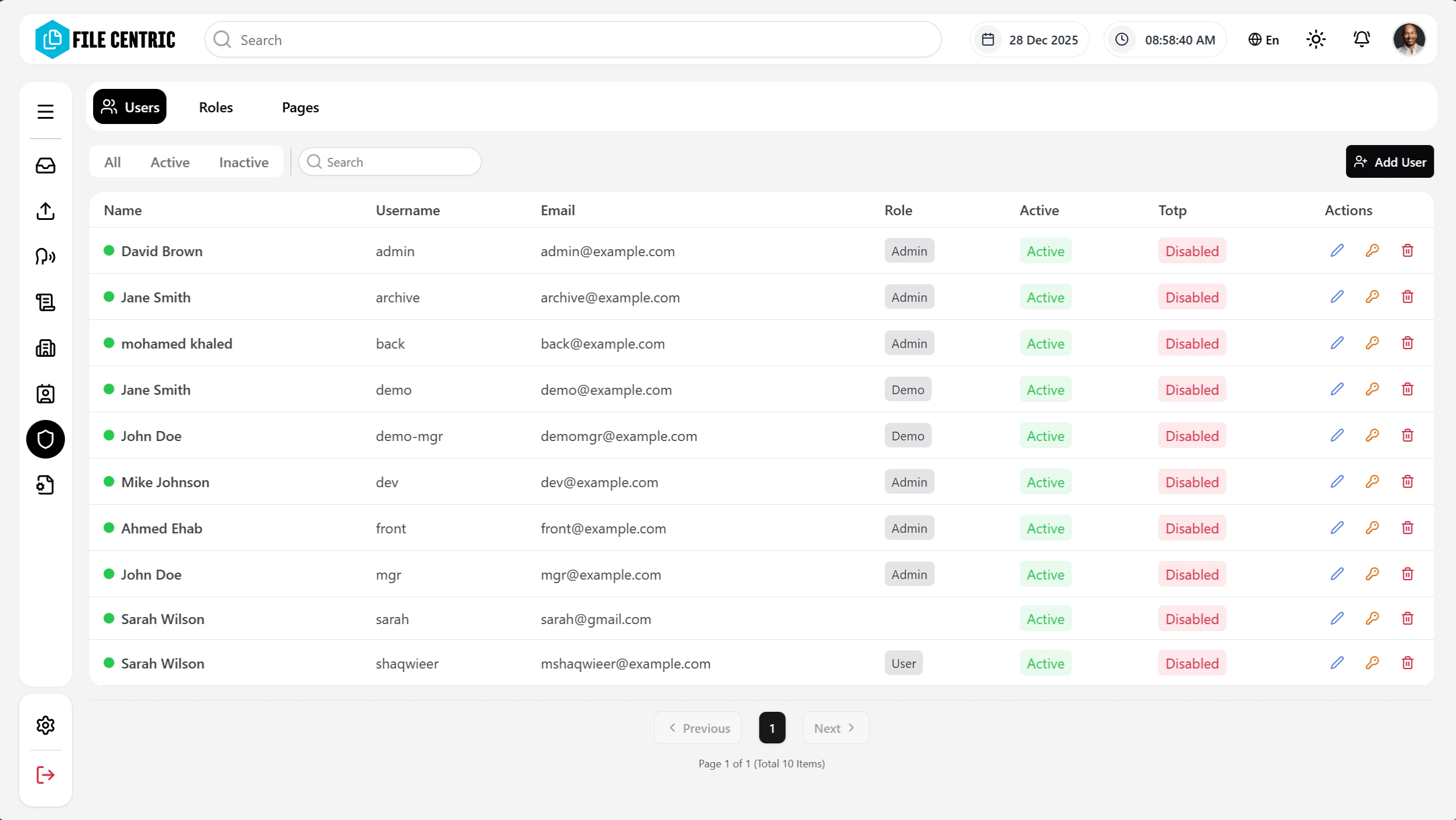 File Centric - Document Management System Interface